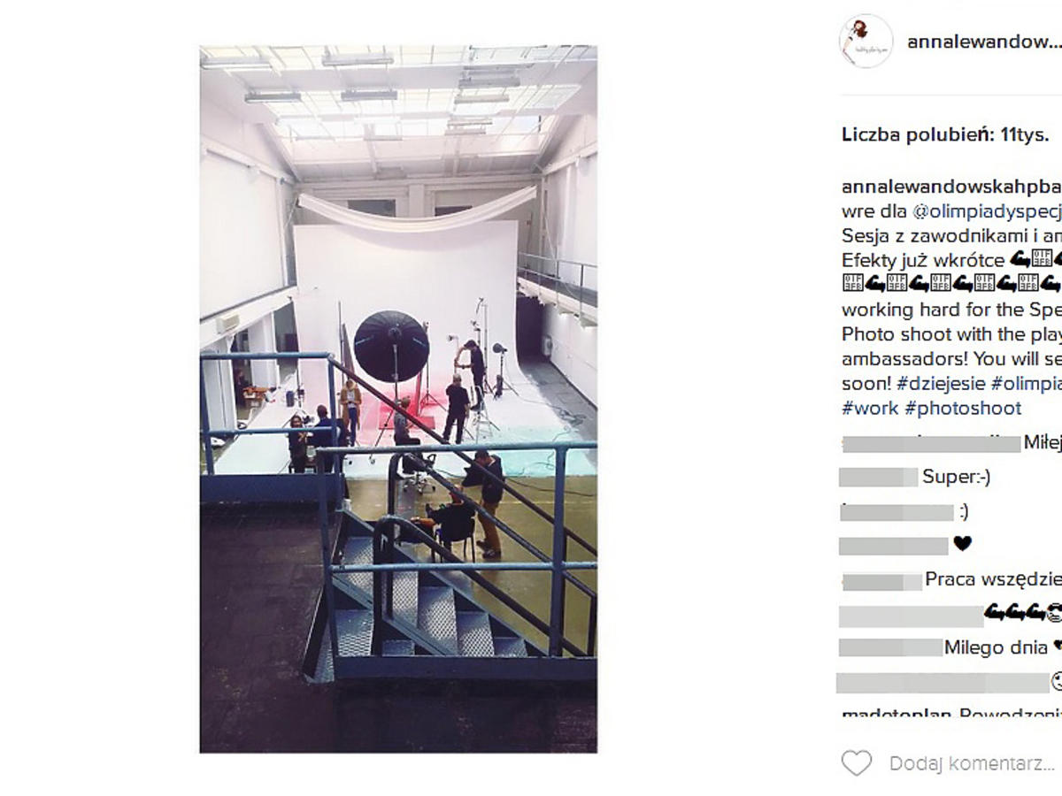 Anna Lewandowska na sesji zdjęciowej