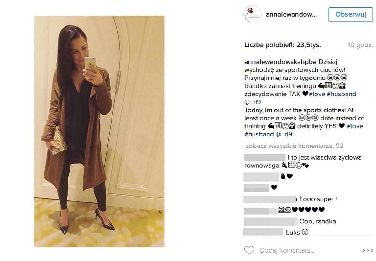 Anna Lewandowska pokazała swoją stylizację na randkę z mężem