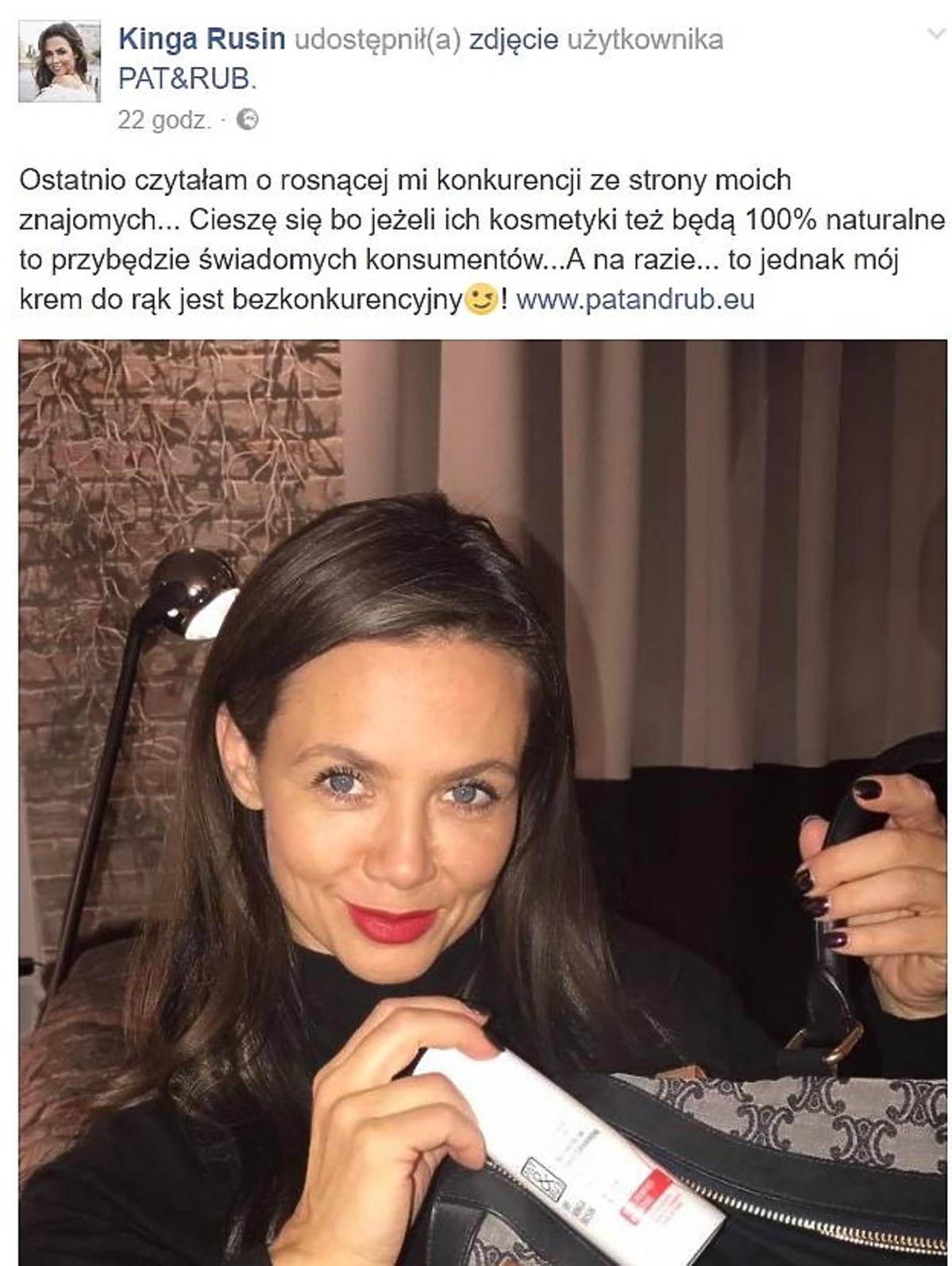 Anna Lewandowska używa kosmetyków produkowanych przez Kingę Rusin