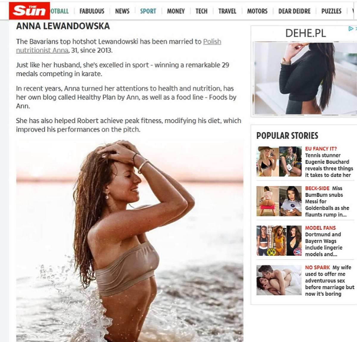 Anna Lewandowska w the Sun