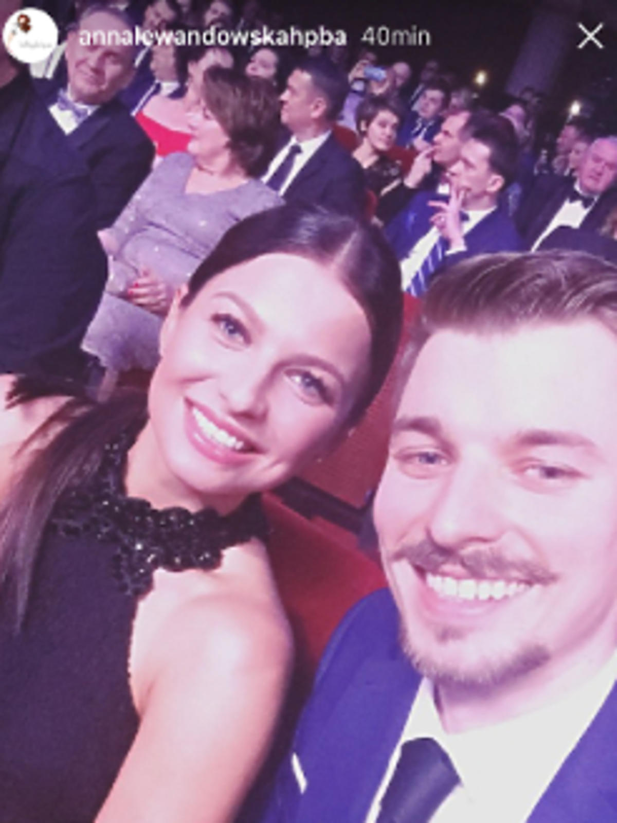 Anna Lewandowska z bratem Piotrkiem na gali