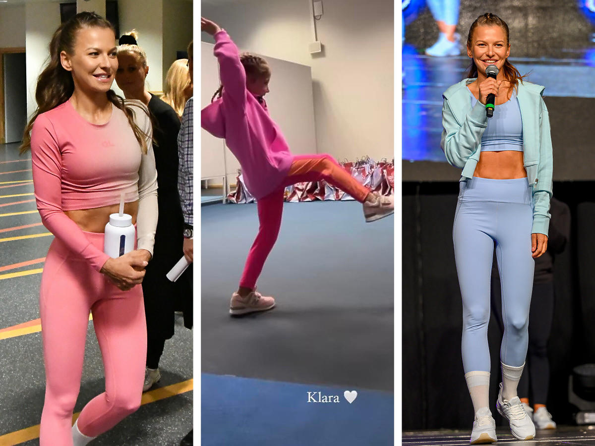 Anna Lewandowska z Klarą na treningu