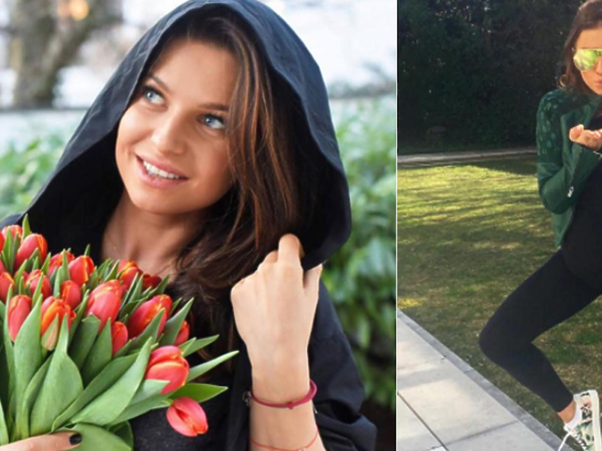 Anna Lewandowska z tulipanami