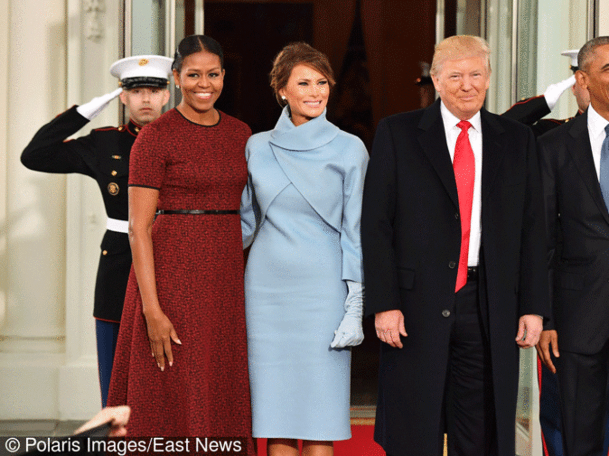 Barack Obama i Michelle Obama, Donald Trump i Melania Trump na zaprzysiężeniu Trumpa na prezydenta USA