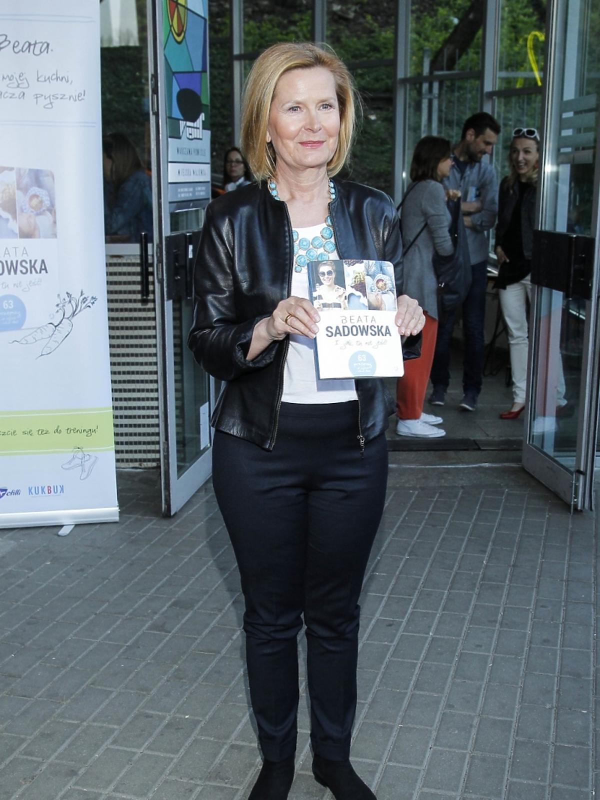 Barbara Bursztynowicz na premierze książki Beaty Sadowskiej
