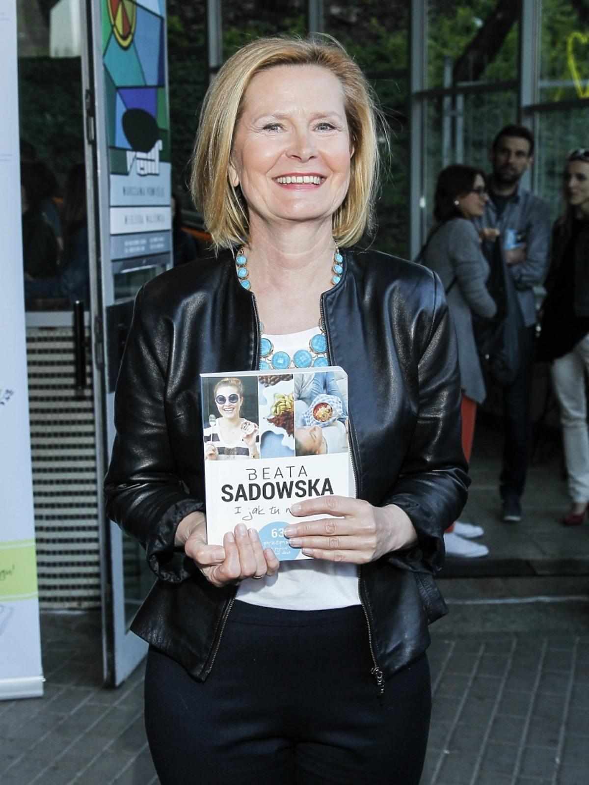 Barbara Bursztynowicz na premierze książki Beaty Sadowskiej