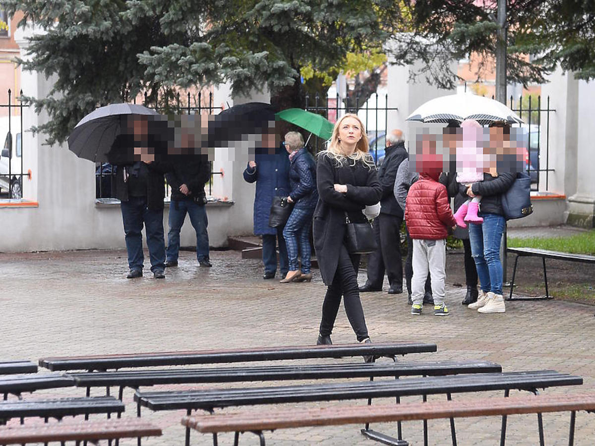 Barbara Kurdej Szatan na pogrzebie Witolda Pyrkosza