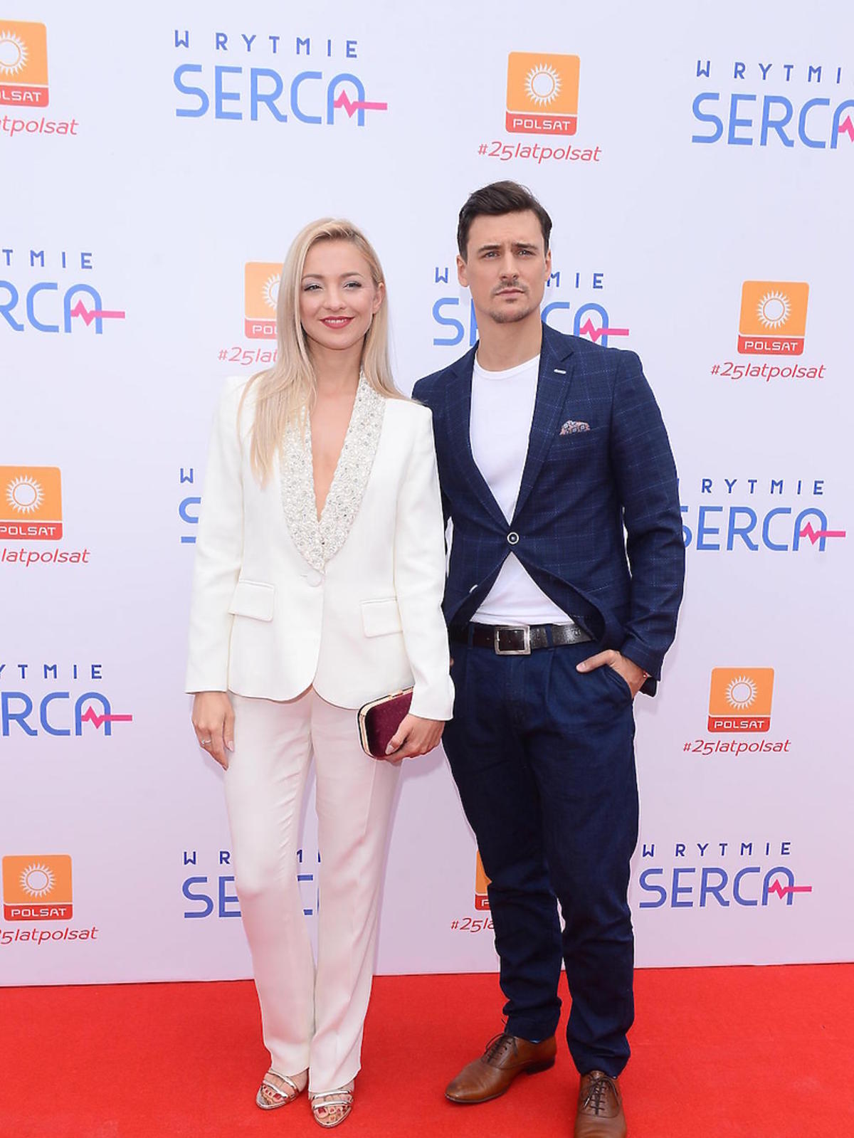 Basia Kurdej Szatan i Mateusz Damięcki na konferencji serialu