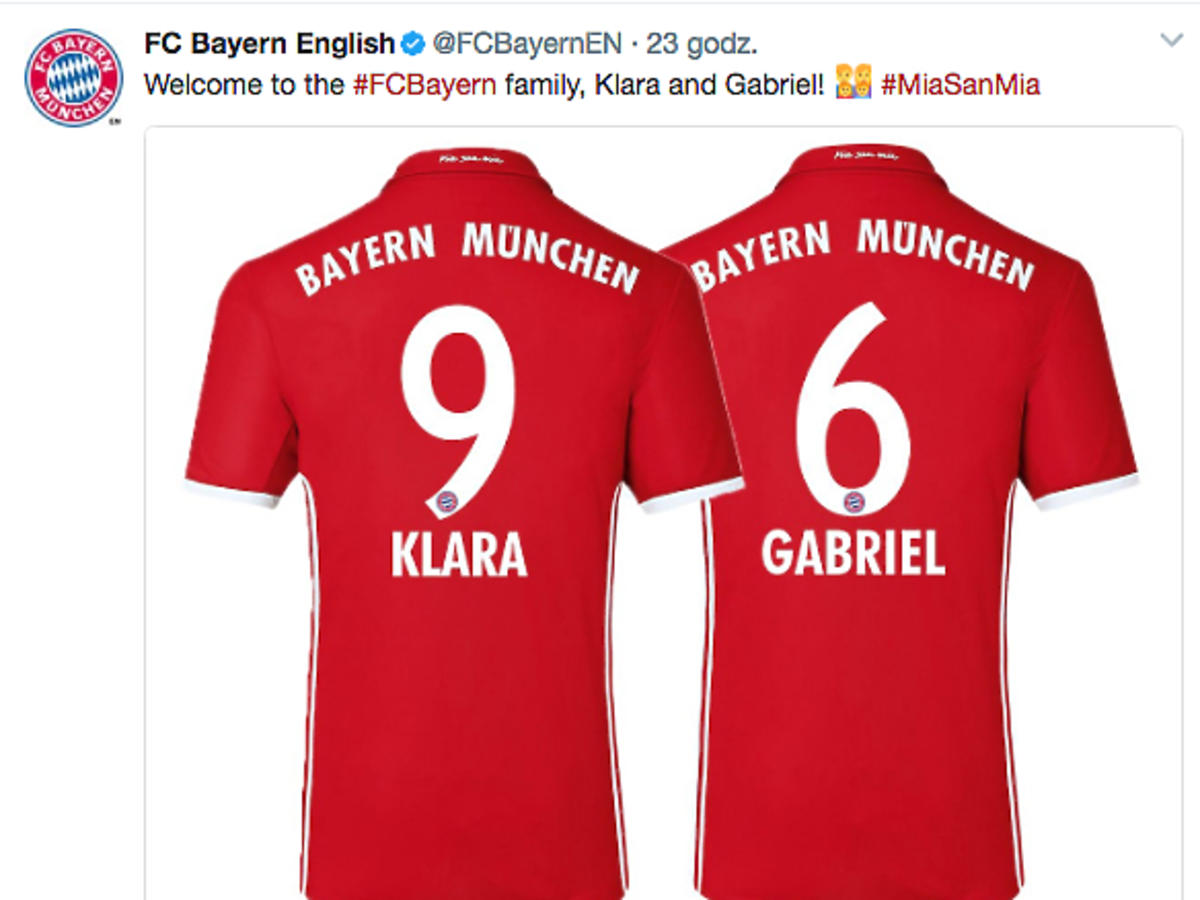 Bayern Monachium zrobił koszulkę na cześć Klary