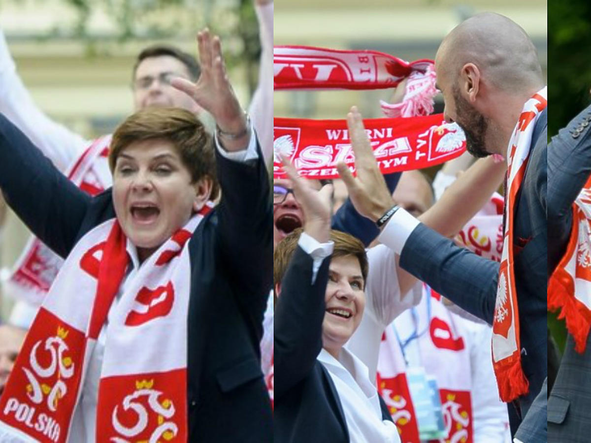 Beata Szydło i Marcin Gortat kibicują Polakom w meczu Polska-Ukraina
