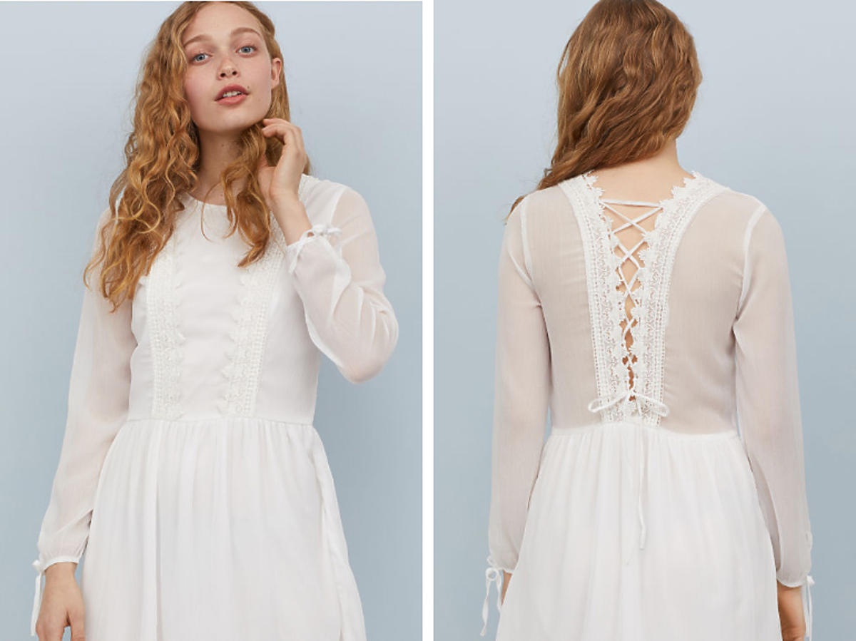 biała sukienka z H&M