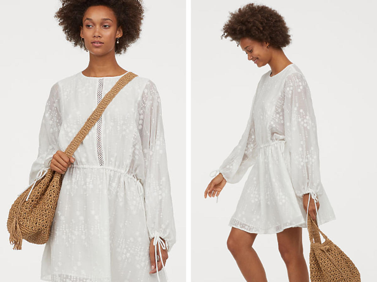 biała sukienka z H&M za 200 zł