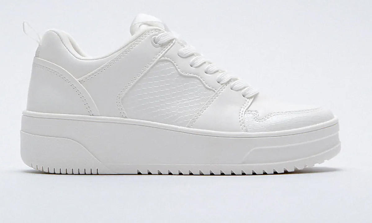 Białe sneakersy na platformie, Zara, 119 zł