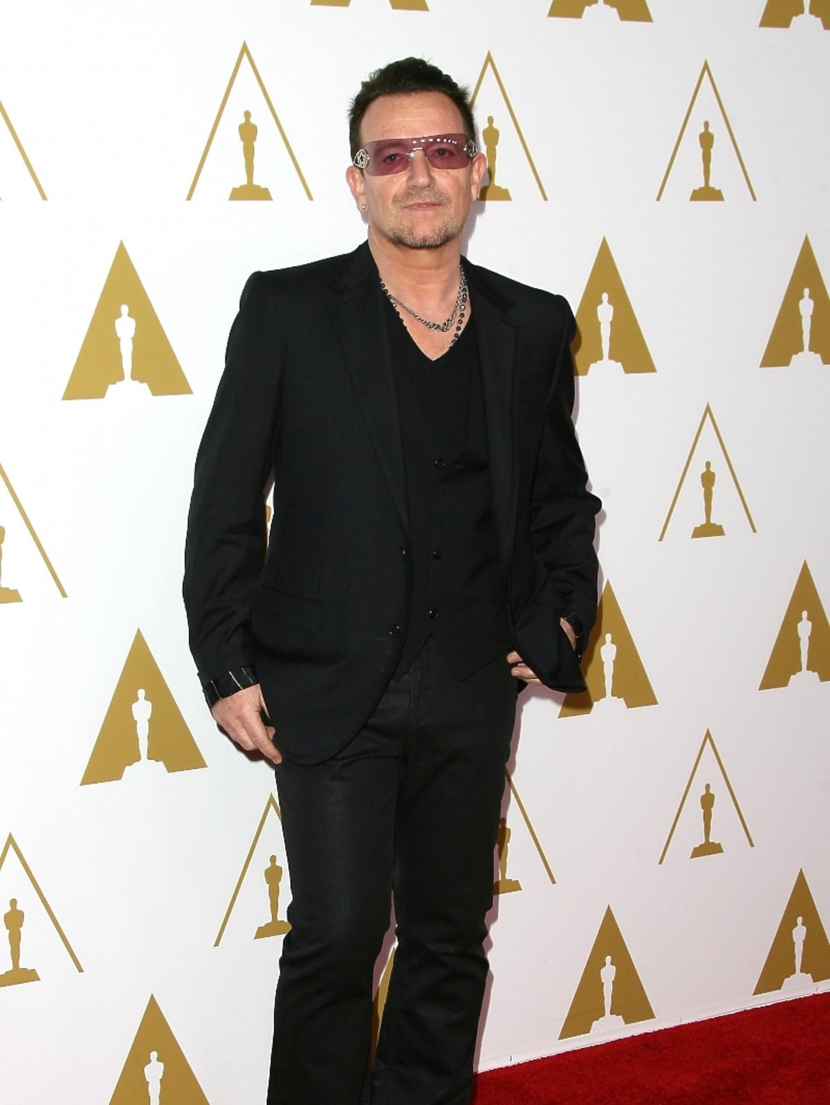 Bono podczas konferencji prasowej nominacji do Oscarów 2014