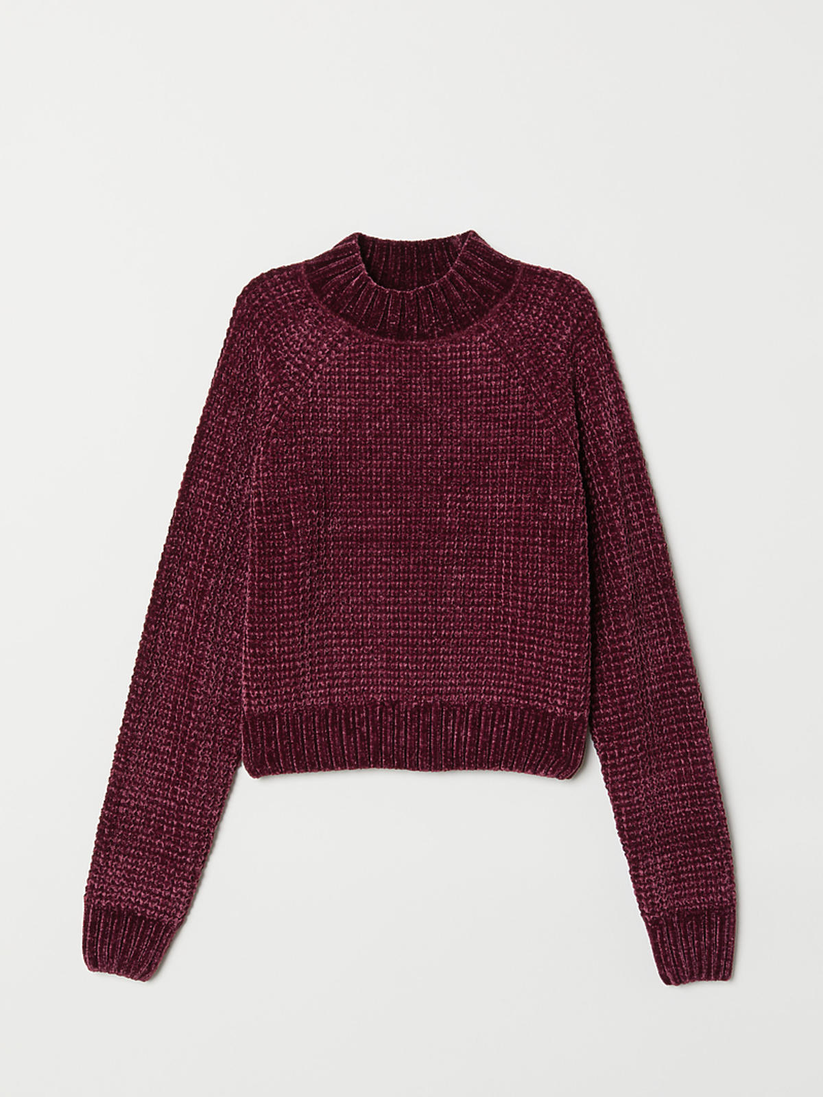 bordowy sweter H&M