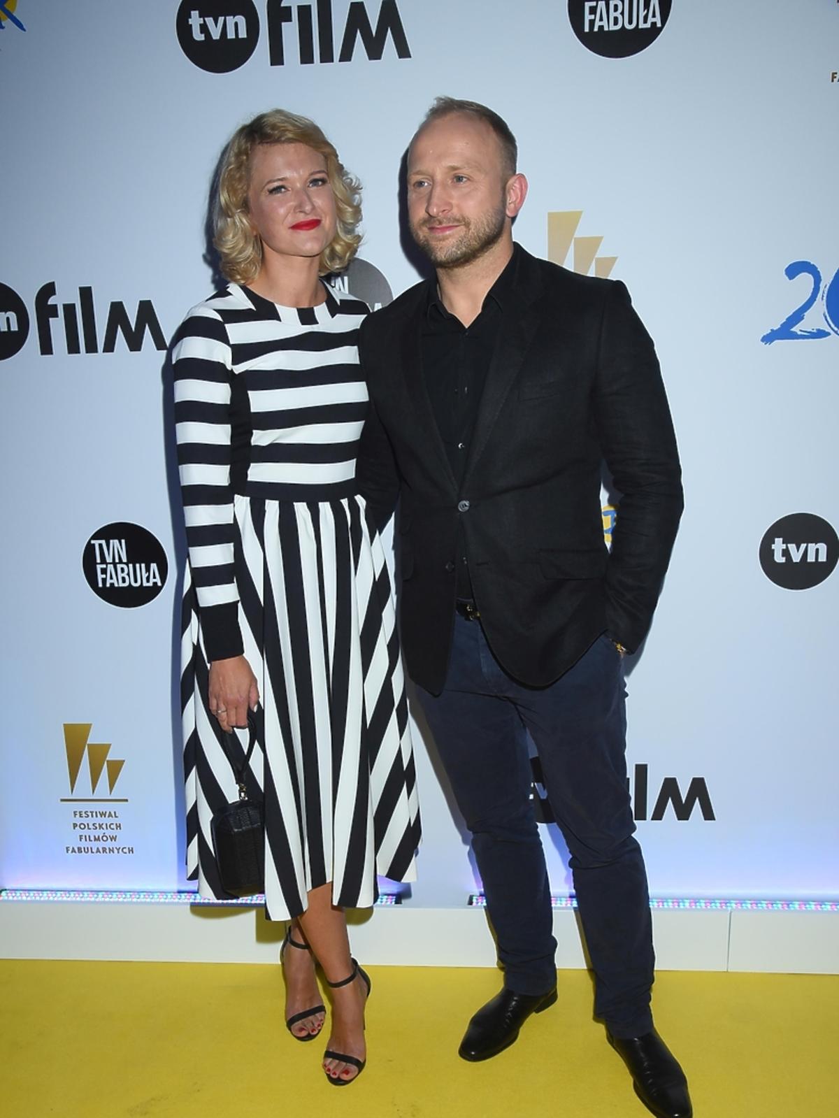 Borys Szyc i Justyna Nagłowska na imprezie TVN na Festiwalu Filmowym w Gdyni