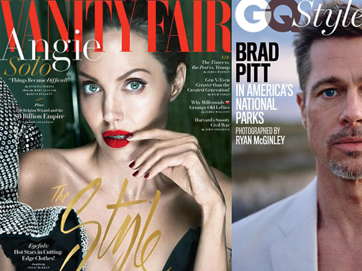 Brad Pitt i Angelina Jolie na okładkach magazynów