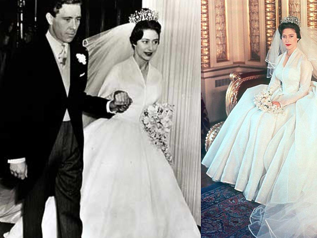 Brytyjska rodzina królewska suknie ślubne Księżniczka Małgorzata i Lord Snowdon