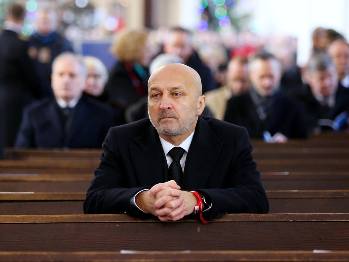 Były premier Kazimierz Marcinkiewicz na pogrzebie prezydenta Gdańska Pawła Adamowicza