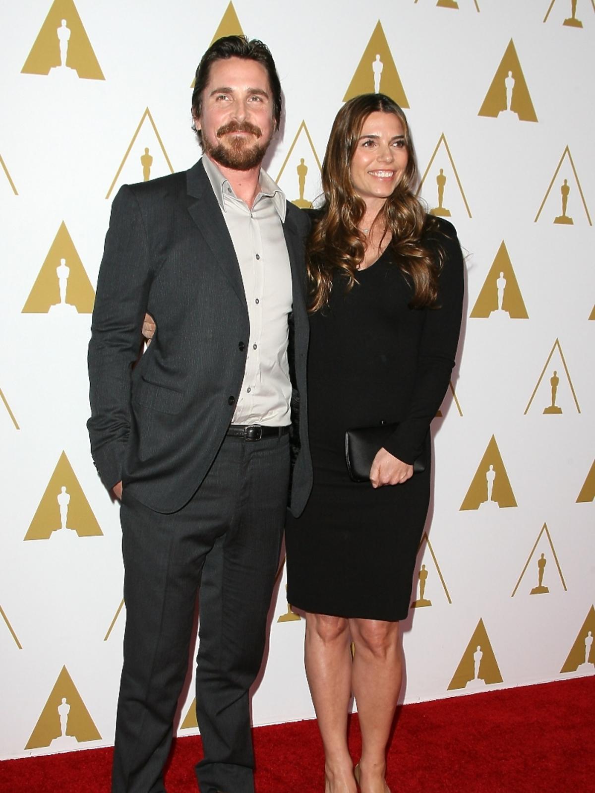 Christian Bale i Sibi Blazic podczas konferencji prasowej nominacji do Oscarów 2014