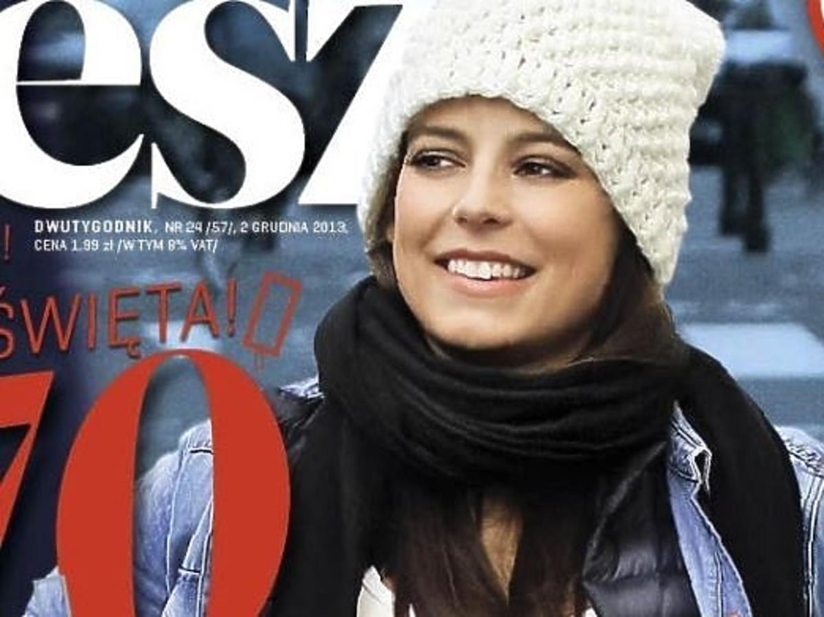 Ciężarna Anna Mucha na okładce "Flesza"