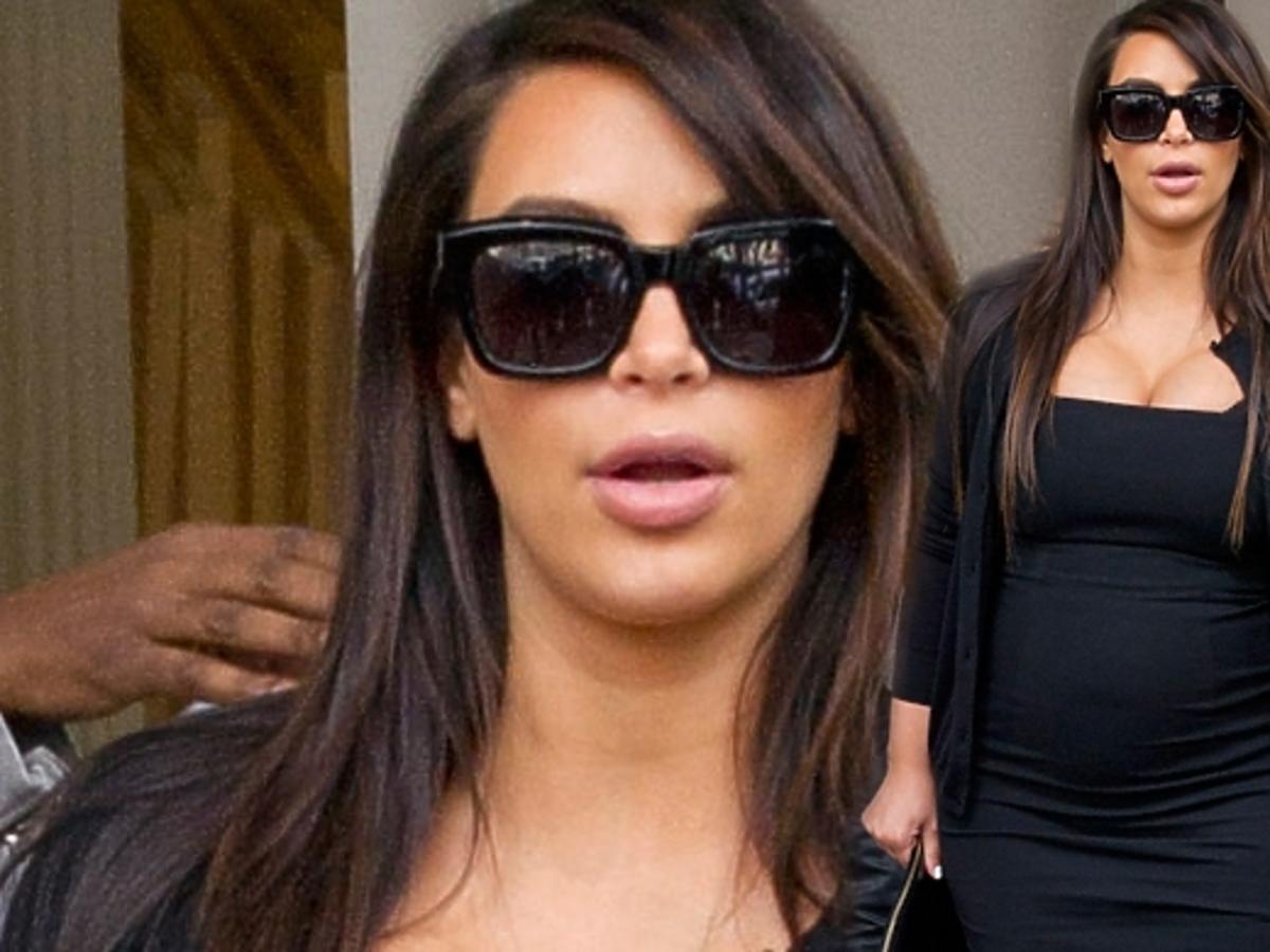 Ciężarna Kim Kardashian nie mieści się w sukienki