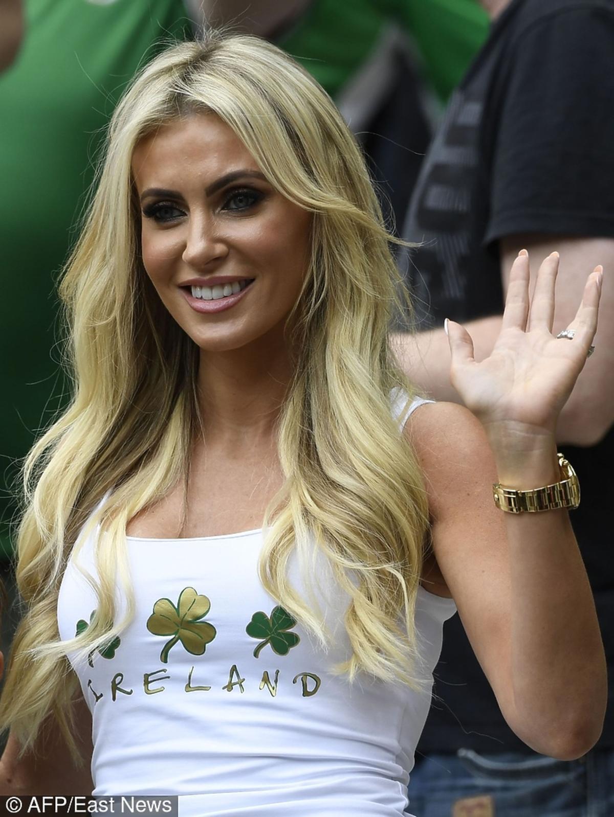 Claudine Palmer na meczu Irlandia-Szwecja