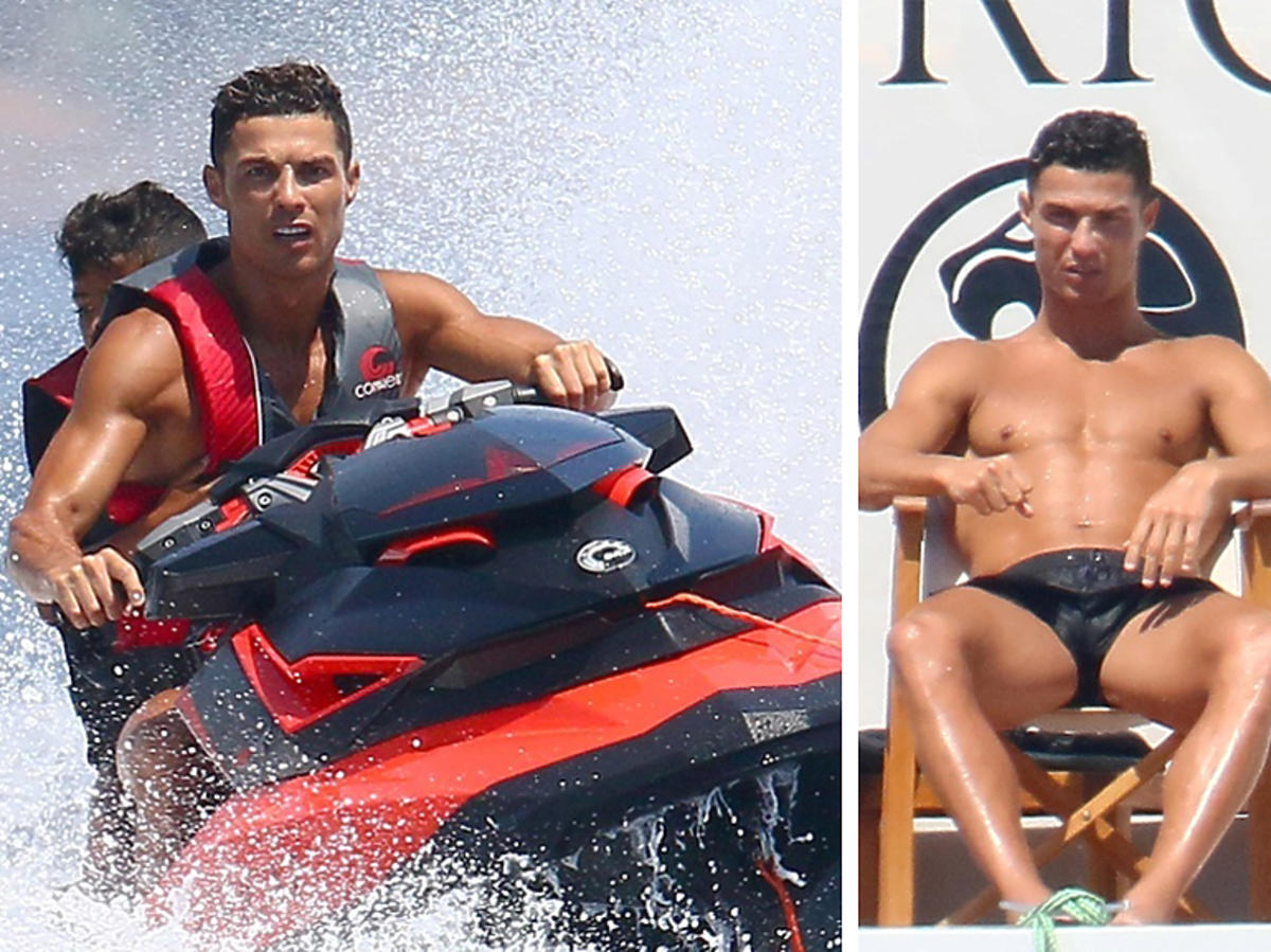 Cristiano Ronaldo jeździ z synem na skuterze
