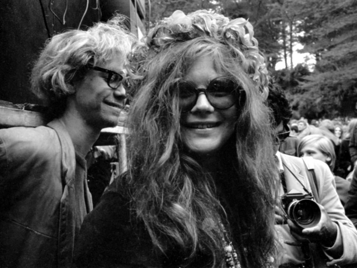 Czarno-białe zdjęcie Janis Joplin