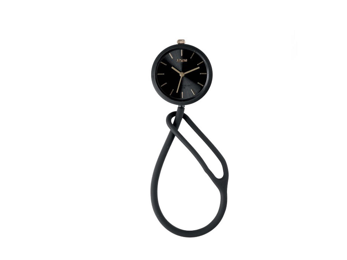 czarny zegarek na cienkim silikonowym pasku