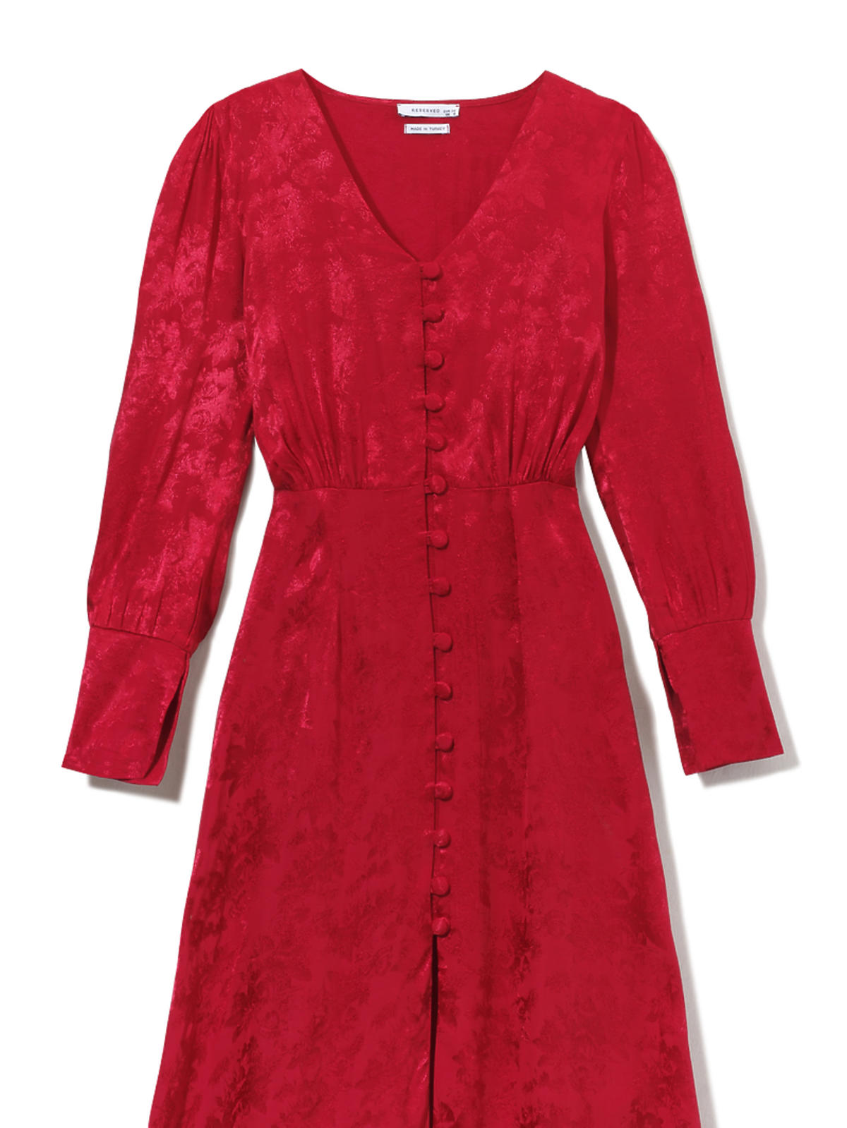 czerwona sukienka na guziki Reserved