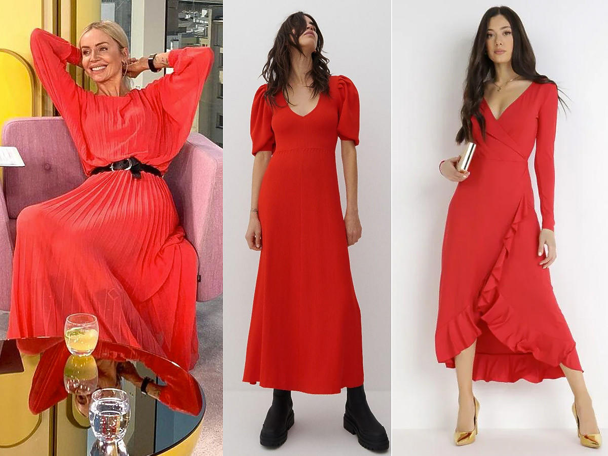 Czerwone sukienki maxi w stylu Agnieszki Woźniak-Starak na wiosnę 2022