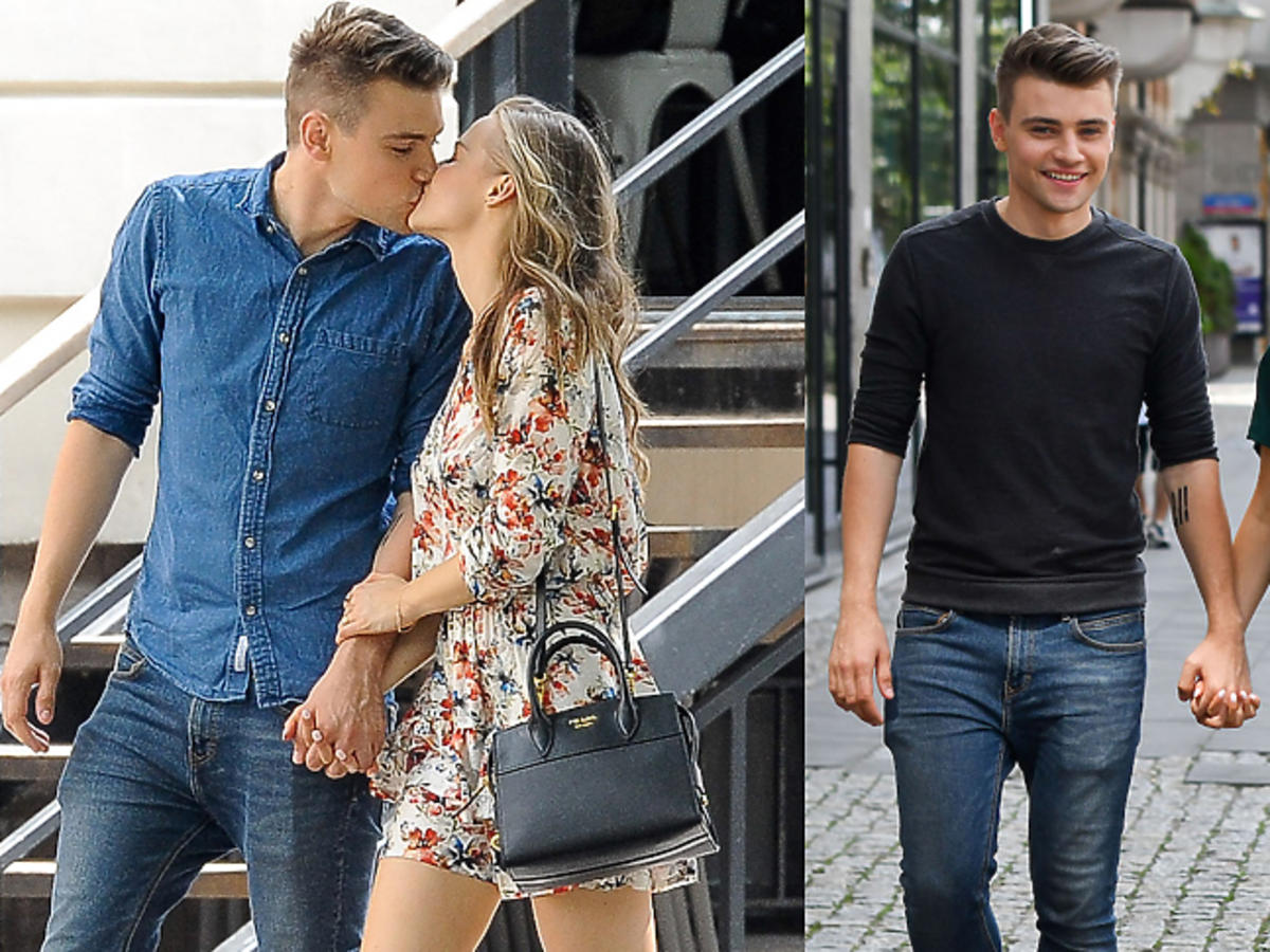 Damian Kordas i Karolina Pisarek całują się