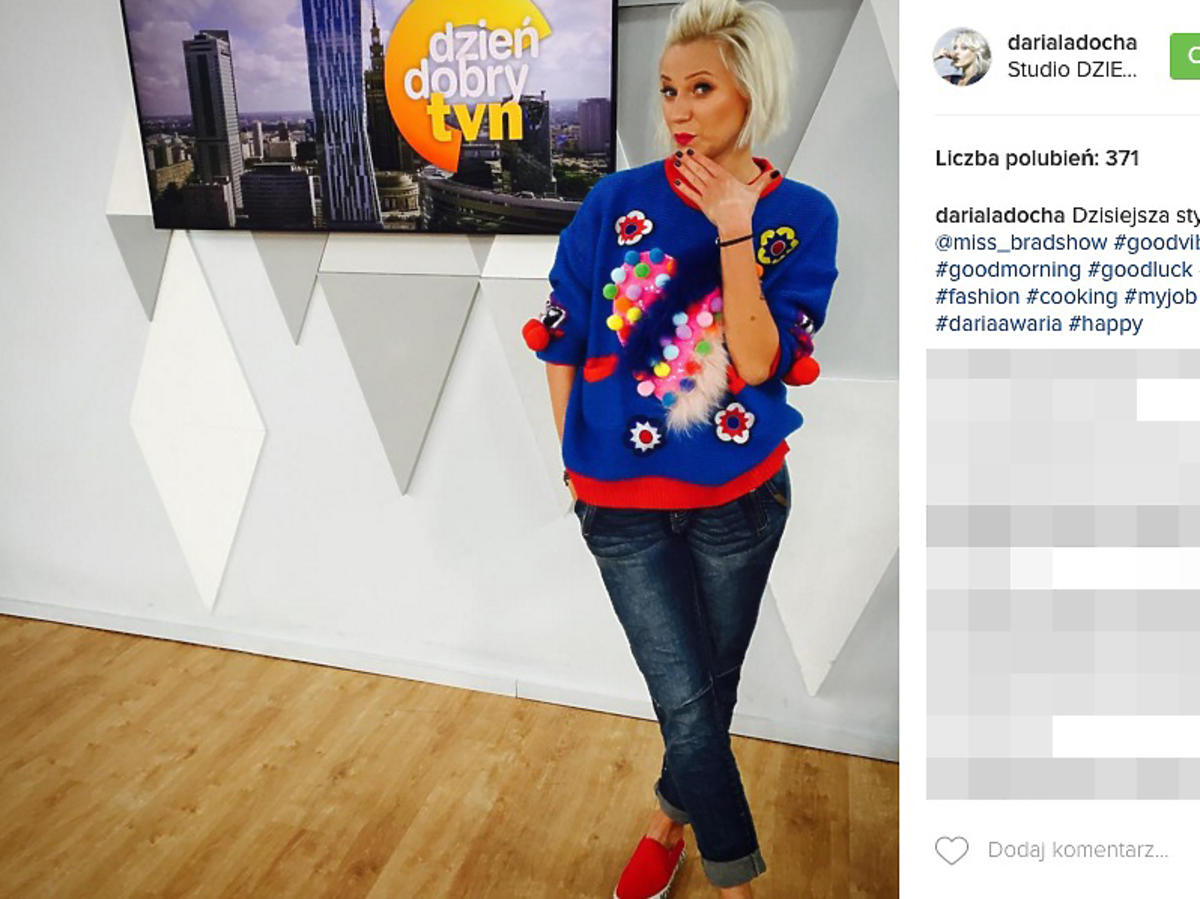 Daria Ładocha w studiu DDTVN