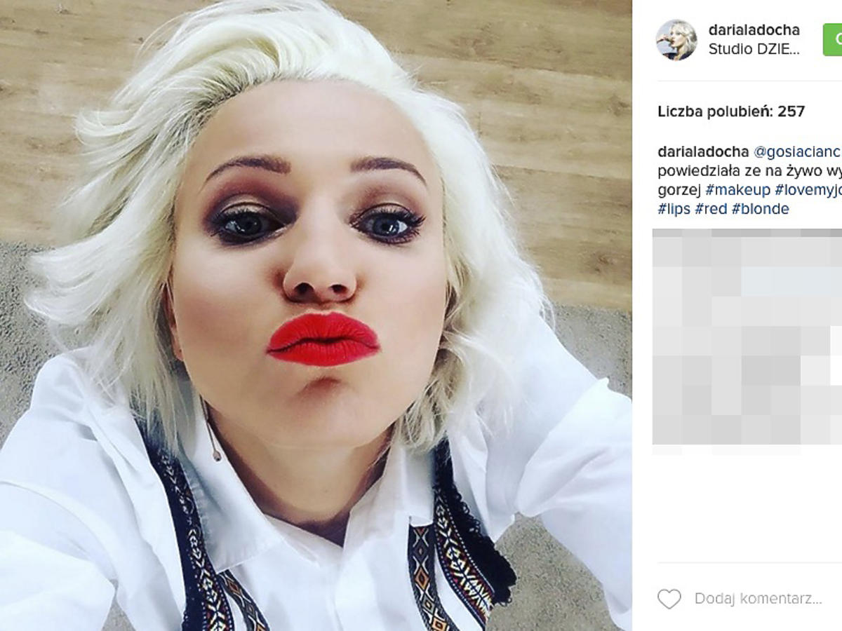 Daria Ładocha w studiu DDTVN