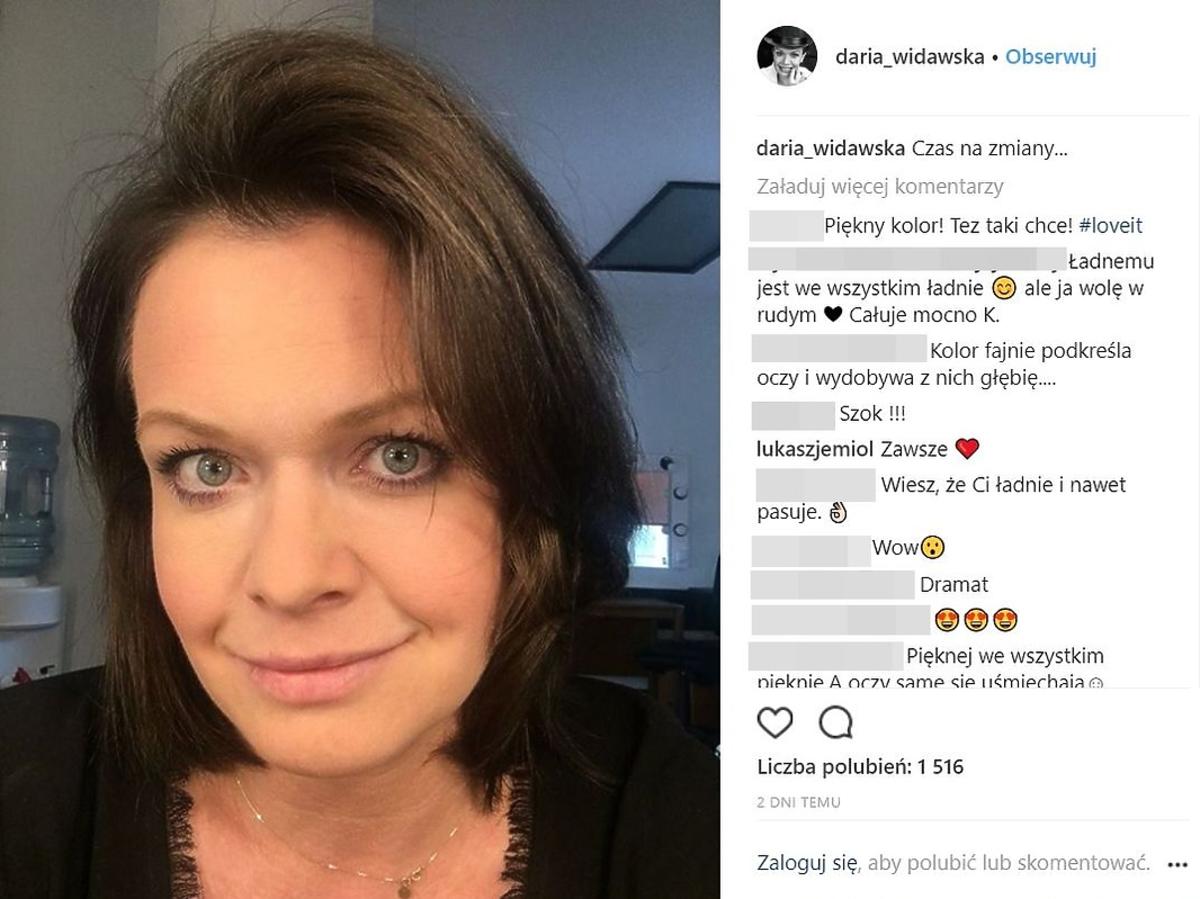 Daria Widawska w ciemnych włosach