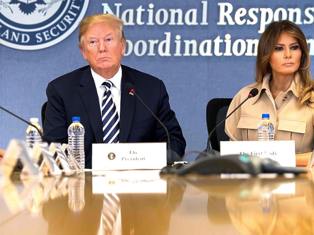 Donald i Melania Trump na konferencji