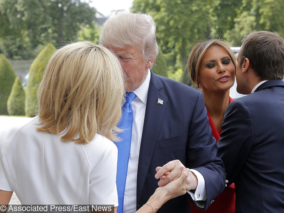 Donald i Melania Trump oraz Emanuel i Brigitte Macron w Paryżu 