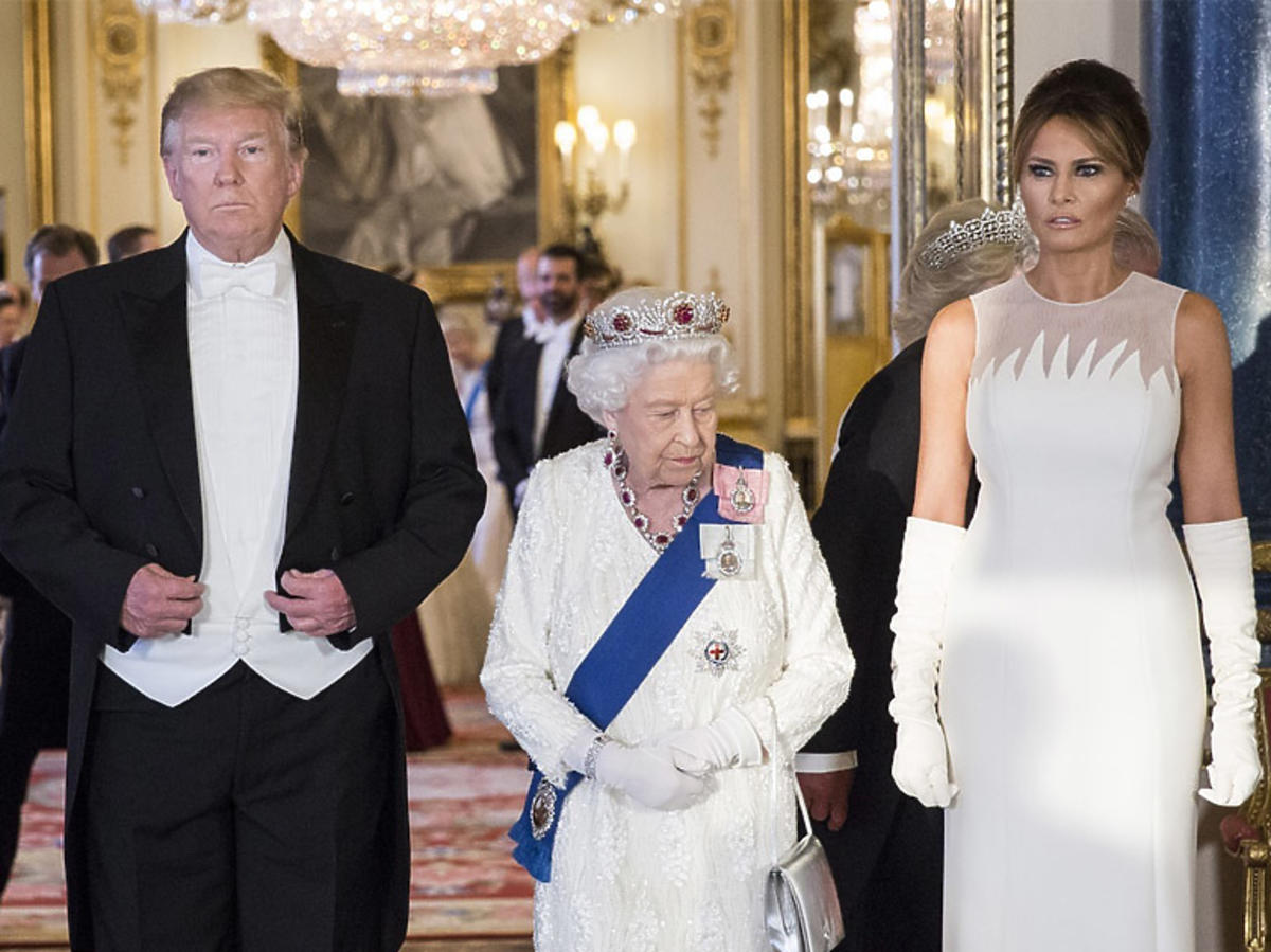 Donald Trump i Melania Trump odwiedzili królową Elżbietę II