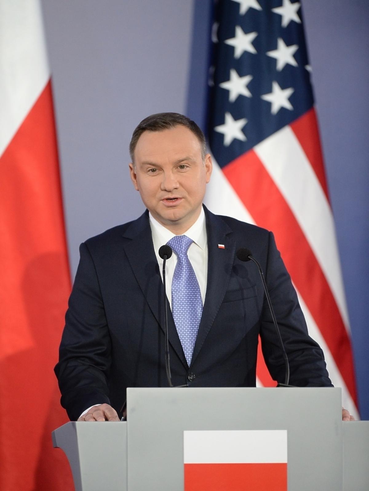 Donald Trump na konferencji prasowej z Andrzejem Dudą