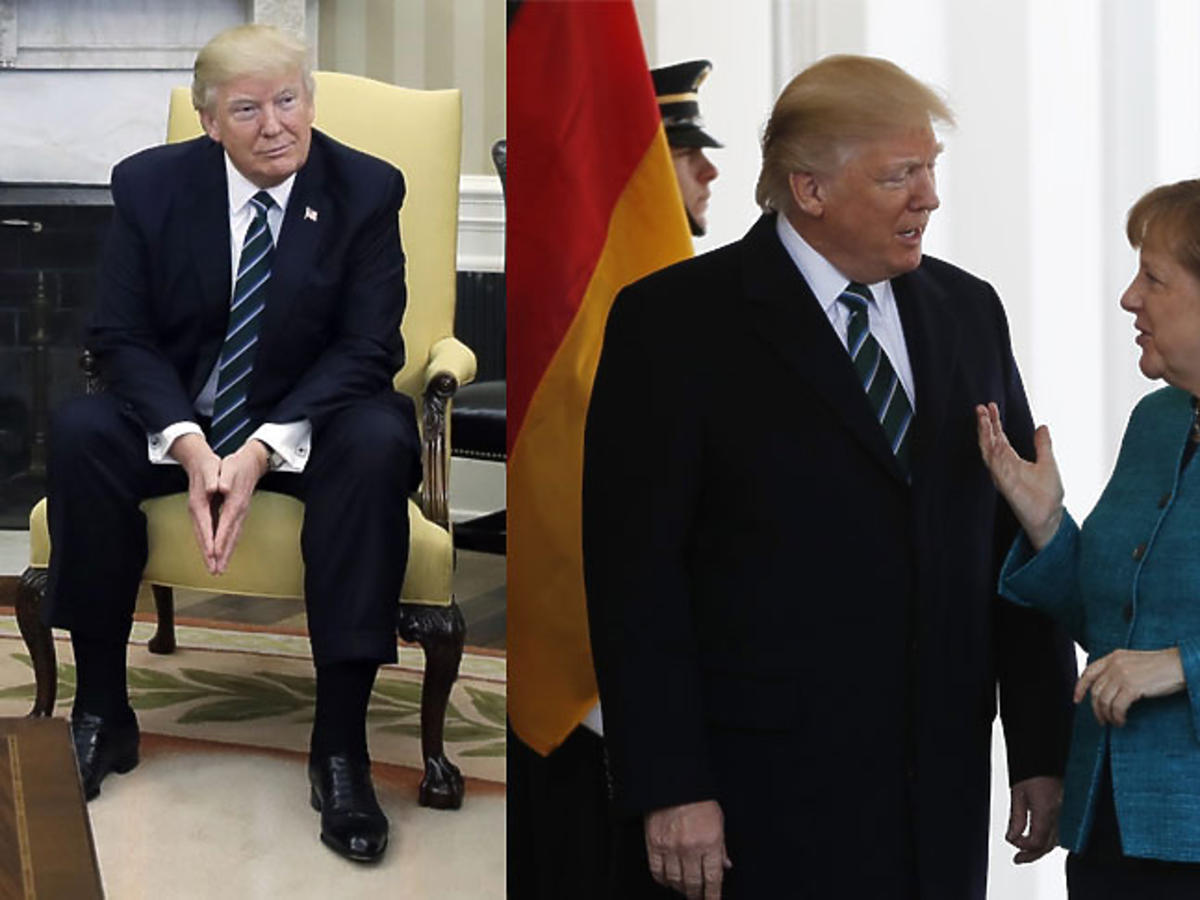 Donald Trump nie podał ręki Merkel