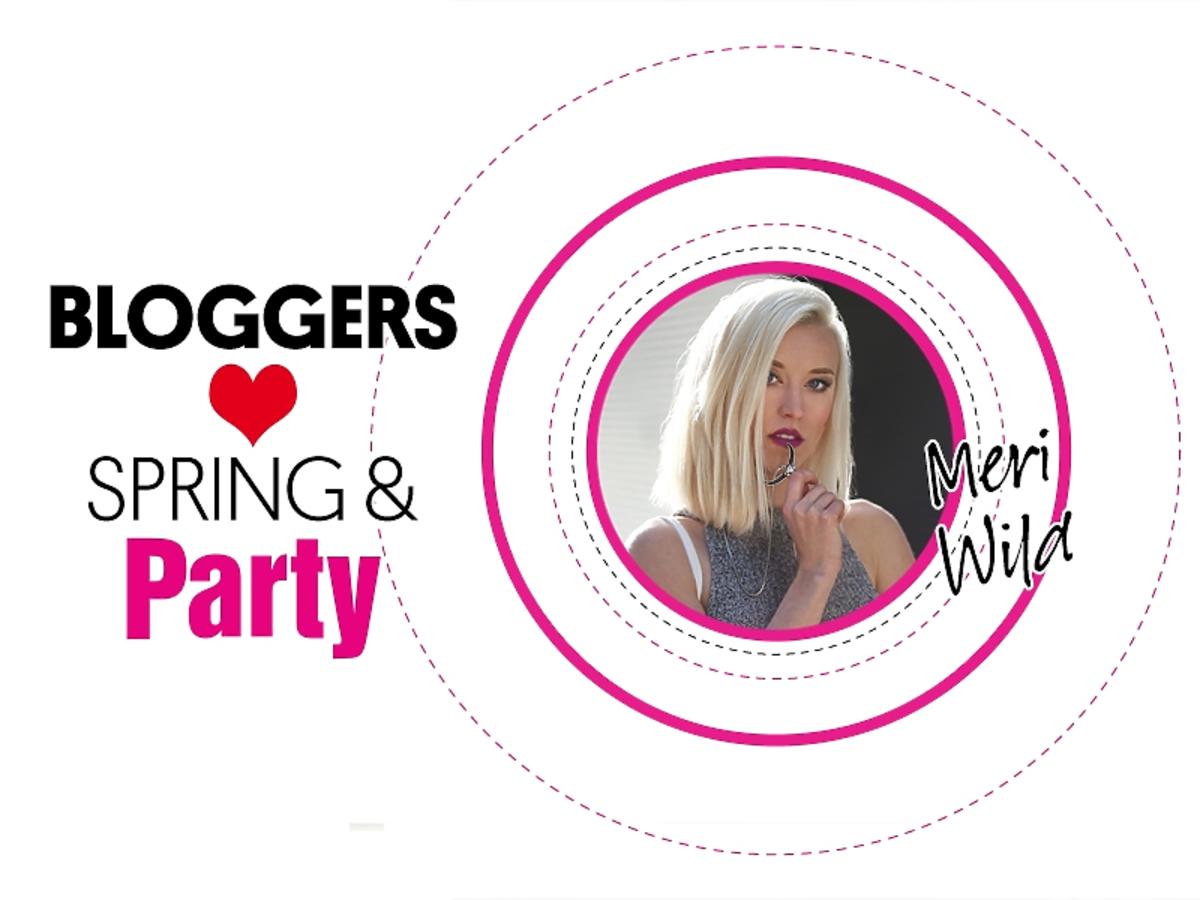 Dziewczyma w różowym kółku i napis: Bloggers love spring & Party