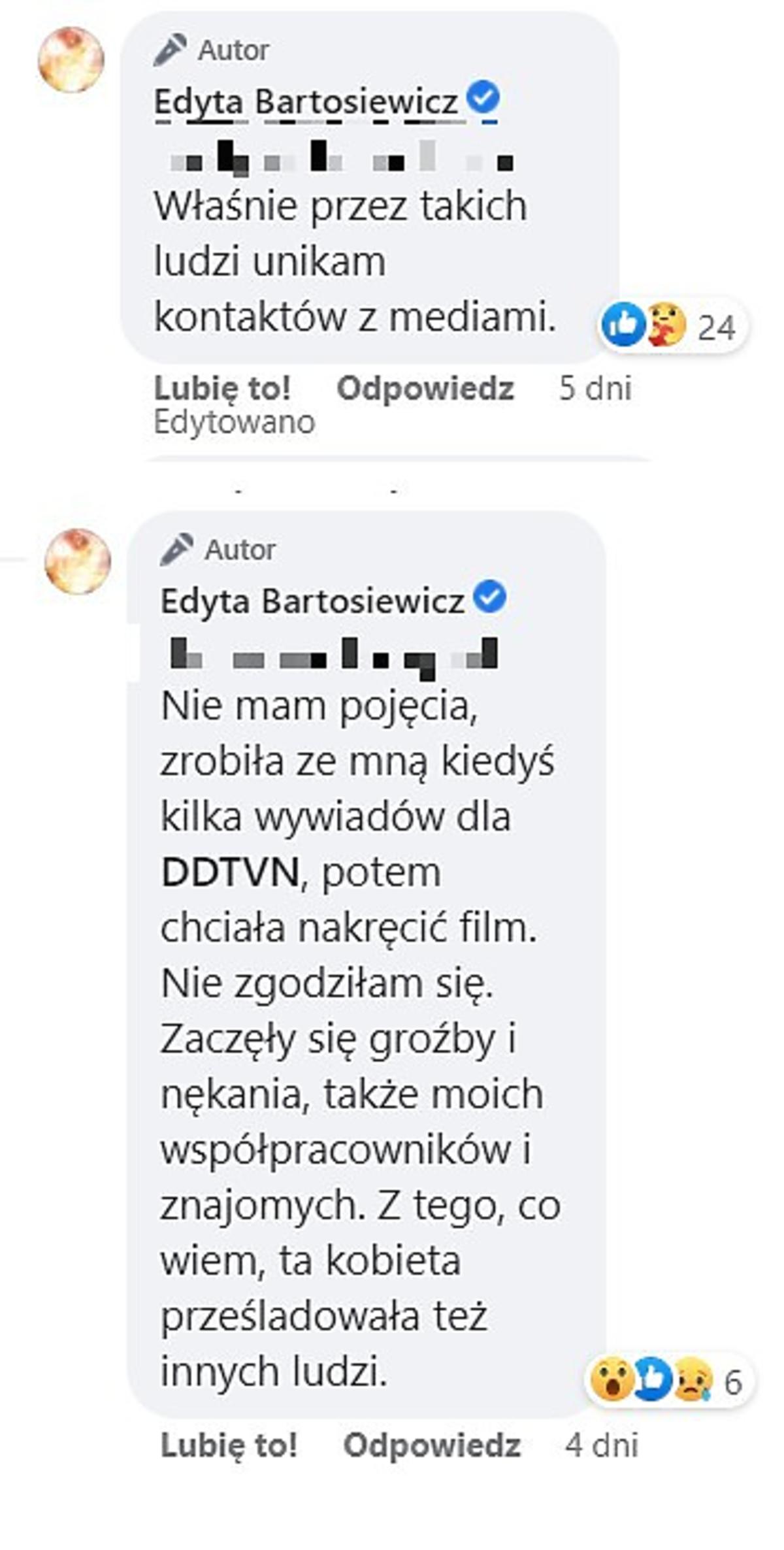 Edyta Bartosiewicz prześladowana