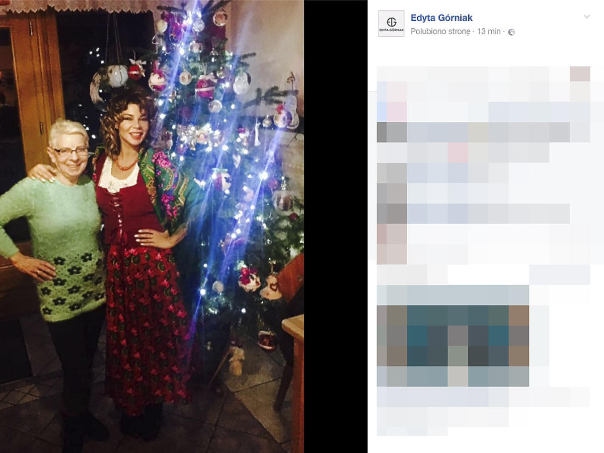 Edyta Górniak w góralskim stroju z mamą na świętach pod choinką
