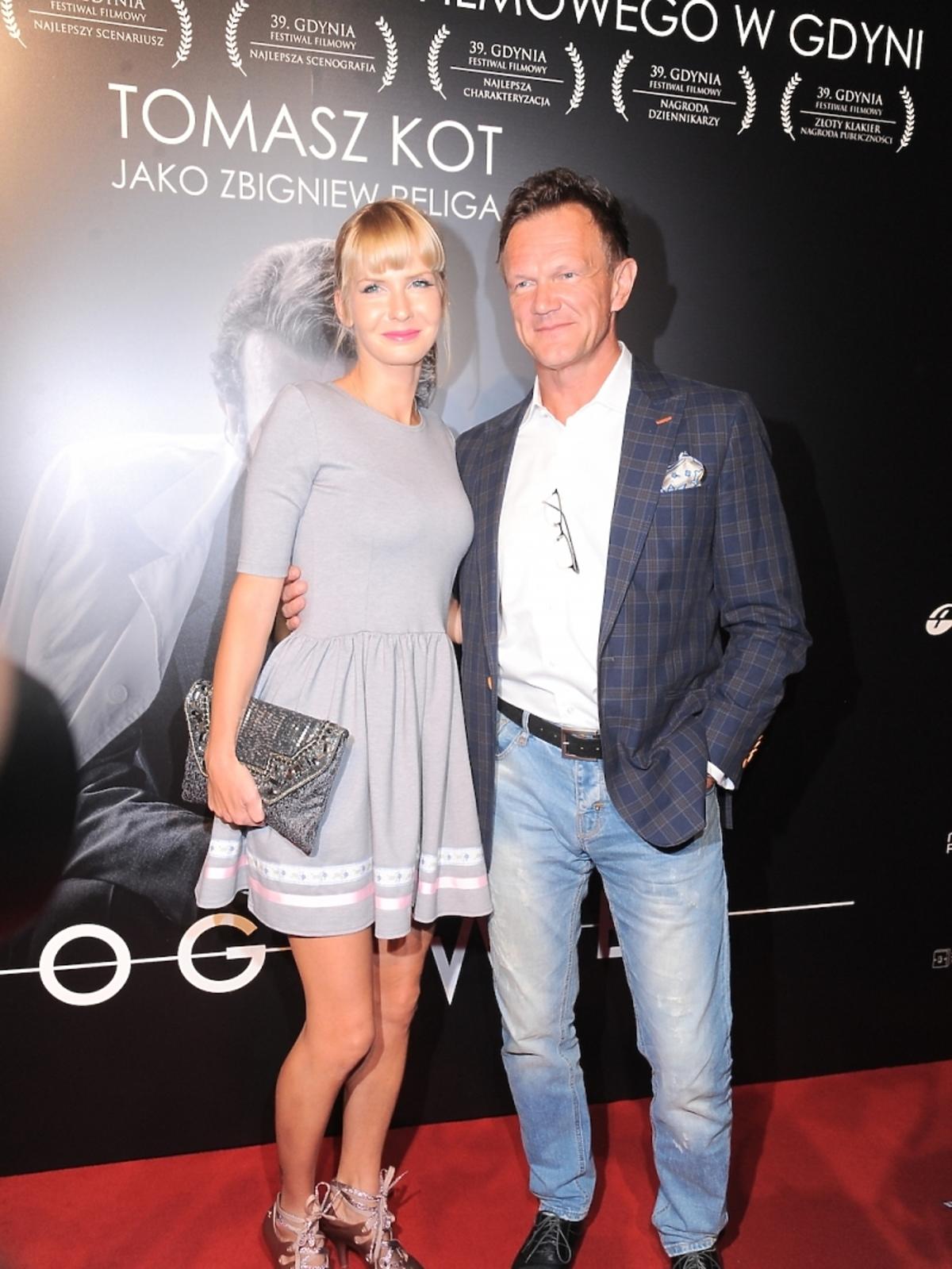 Edyta Pazura i Cezary Pazura na premierze filmu Bogowie
