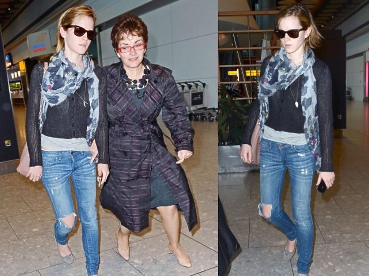 Emma Watson w podartych spodniach
