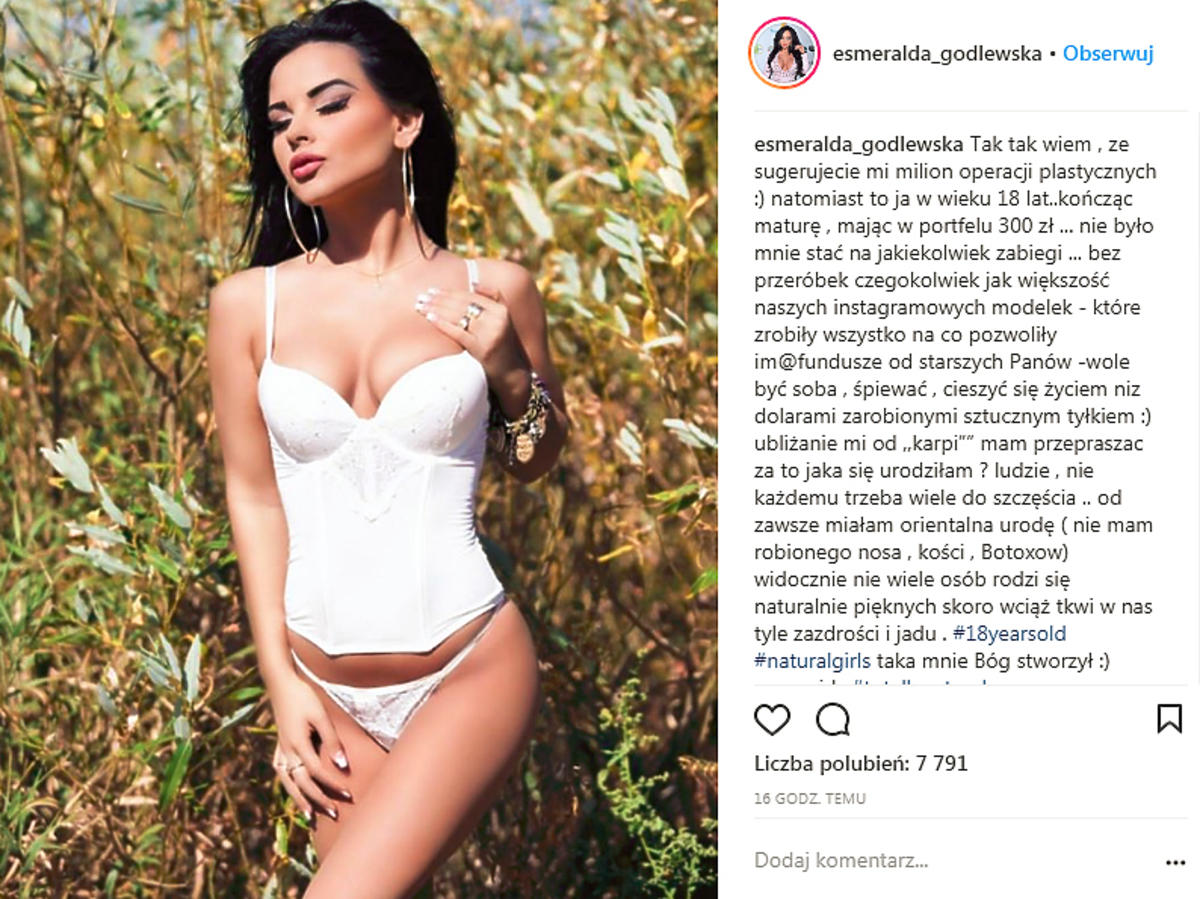 Esmeralda Godlewska jako 18-latka
