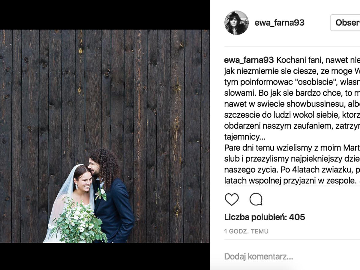 Ewa farna wzięła ślub z Martinem Chobotem!