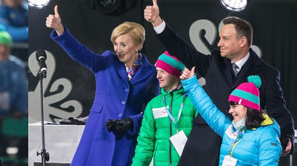 Ewelina Lisowska na inauguracji IX Ogólnopolskich Zimowych Igrzysk Olimpiad Specjalnych