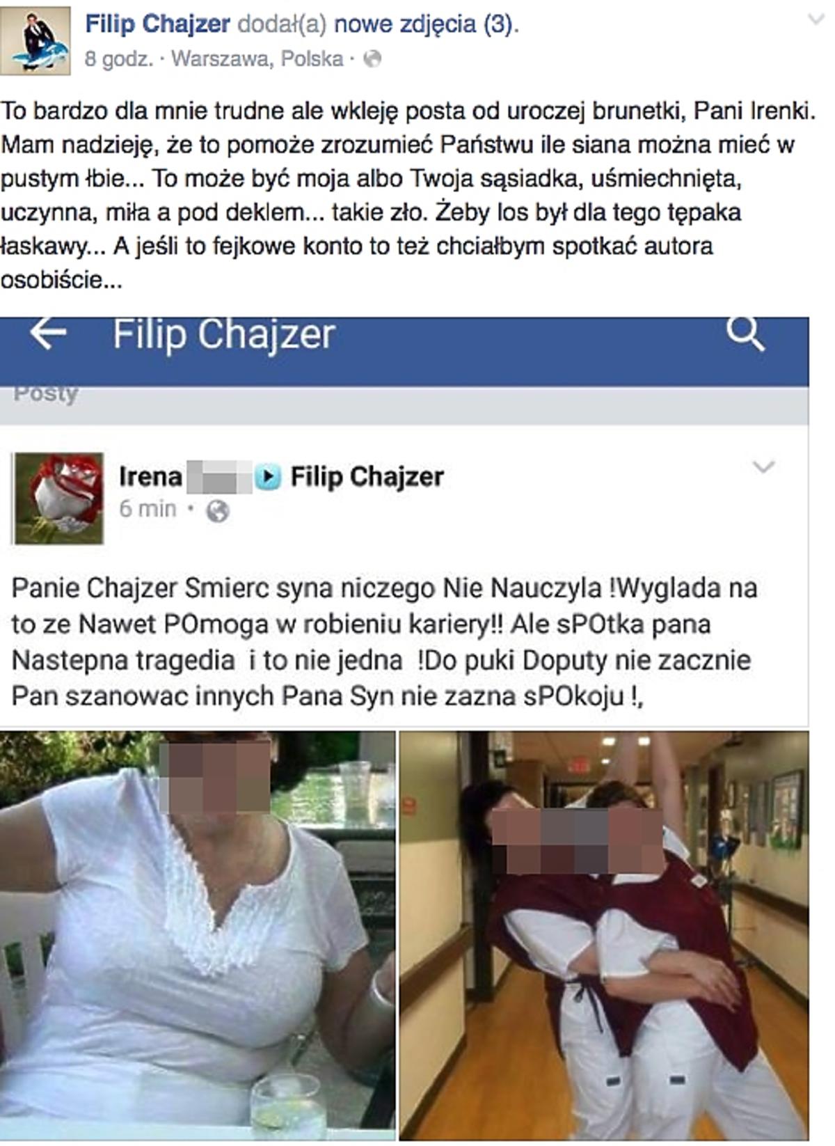 Filip Chajzer ostro zaatakowany przez internautkę